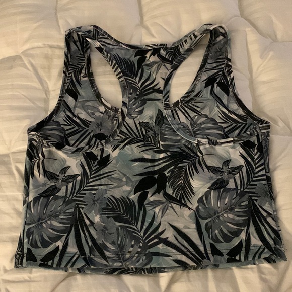 Evolution and creation green & gray botanical racerback crop tank small - Picture 2 of 3